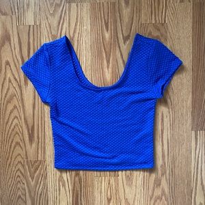 Xhilaration Blue Scoop Neck Crop Top